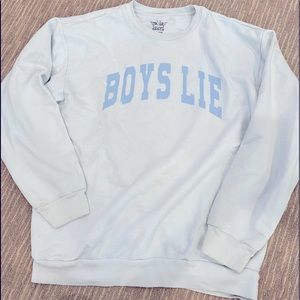Boys Lie oversized light blue Catching Feelings  crewneck sweatshirt